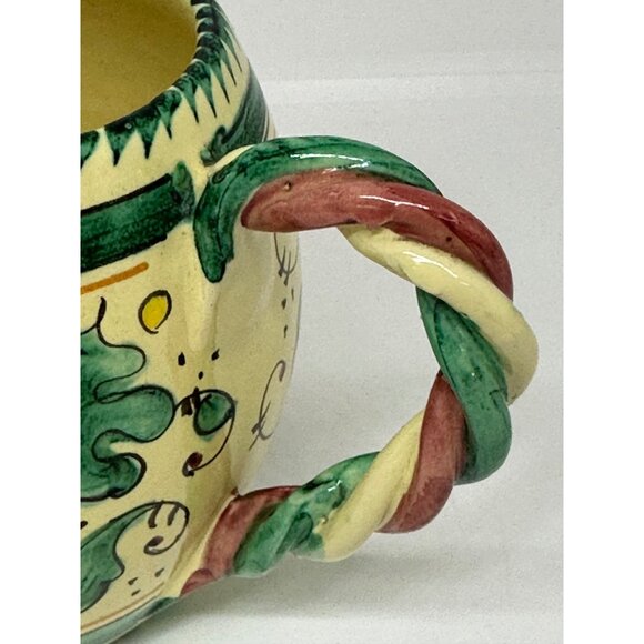 VTG Hand Painted Ceramic Mug Folk Art Multicolor Swirl Handle 3.5"x3.75" Decor - Picture 3 of 8